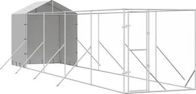 Produktbild von vidaXL Outdoor-Hundezwinger mit Dach Silbern 2x10x2,5 m Stahl Verzinkt