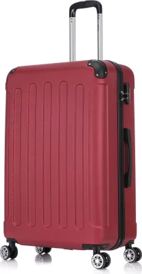 Produktbild von Flexot Reisekoffer F-2045, formstabile Hartschale, Doppeltragegriff, Zahlenschloss, XL 76x50x27 cm, Rubinrot, Flexot-Twins Rollen