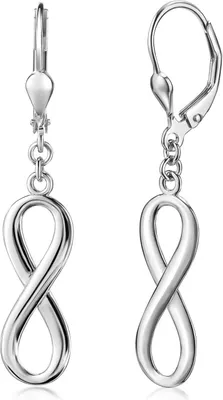 Produktbild von MATERIA Damen Ohrringe Unendlichkeit mit Brisuren - 925 Silber Ohrhänger lang rhodiniert inkl. Schmuck-Box SO-249-Silber