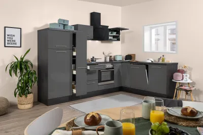 Produktbild von Küche Küchenzeile Winkelküche Eiche Grau Amanda 290 x 200 cm Respekta Premium
