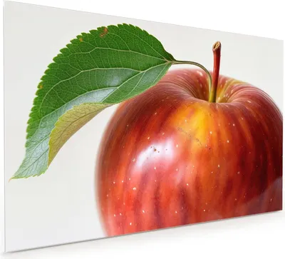 Produktbild von Küchenrückwand Spritzschutz Glas mit Motiv Roter Apfel Mit Blatt 40 x 40 cm