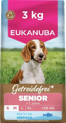 Productafbeelding van Eukanuba Senior hondenvoer, glutenvrij, met vis, voor kleine en middelgrote rassen