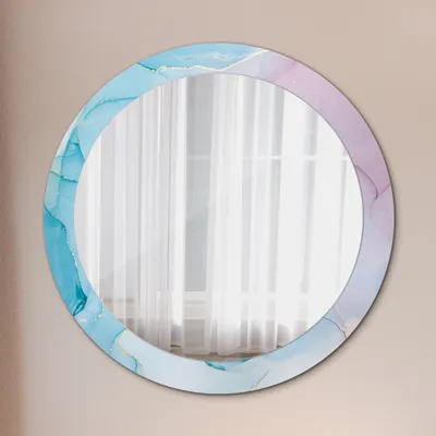 Produktbild von Spiegel - Mirror zum Wandspiegel Schlafzimmer – Schminkspiegel- modern marmor textur- Ø80cm