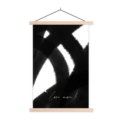 Produktbild von MuchoWow® Textilposter Text - Abstrakt - Liebe mehr - Zitate 120x180 cm mit holzfarbenen Rahmen - Textil-Plakat