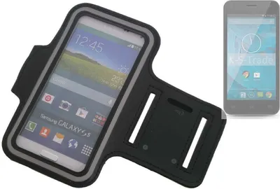 Produktbild von Kompatibel mit Qilive Q.4868 Neopren Jogging Armband Sportarmband Oberarmband schwarz kompatibel mit Qilive Q.4868 mit Reflektor Streifen. Fitness