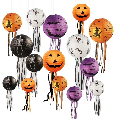 Zdjęcie produktu dla Zestaw 15 papierowych lampionów na Halloween