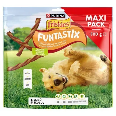 Imagen del producto de FRISKIES FUNTASTIX 500g - Delicioso sabor a bacon y queso, 17696