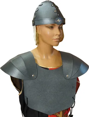 Produktbild von Barbaren Rüstungsset für Kinder – Wikingerhelm & Brustpanzer in Antik-Silber