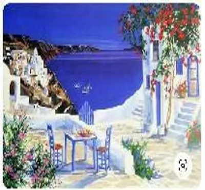 Produktbild von Malen nach Zahlen, Motiv: Griechische Terrasse, 50x40 cm, auf Keilrahmen