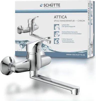Produktbild von Kuchynská batéria SCHÜTTE ATTICA, otočná kuchynská batéria na montáž na stenu, kuchynská batéria, chróm