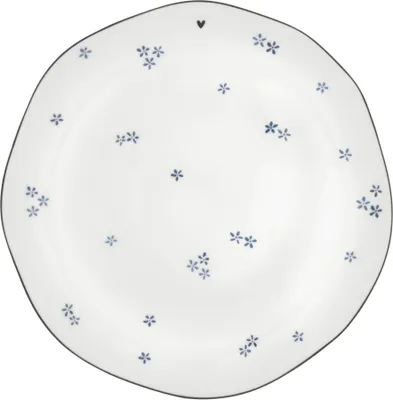Produktbild von Frühstücksteller Daisies Blumen weiß blau D. 23cm Keramik Bastion Collections