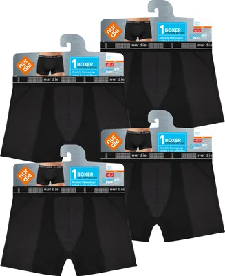 Produktbild von NUR DIE Herren Retro Pants 4-Pack Boxer 3D-Flex Air Retroshorts - schwarz - Größe XXL