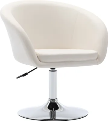 Produktbild von Duhome Clubsessel Cocktailsessel aus Kunstleder Loungesessel Höhenverstellbar Drehhocker mit Armlehne und Rücklehne, Weiß