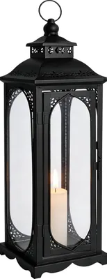 Productafbeelding van Kaarslantaarn voor buiten, zwart, 35 cm, metaal, decoratieve kaarsenlantaarn, hangende lantaarns voor tuin, bruiloft, huis, begrafenis, Halloween