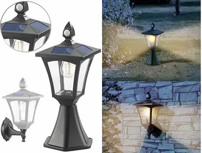 Image de Lanterne et applique LED solaire 300 lm avec capteurs PIR SWL-115