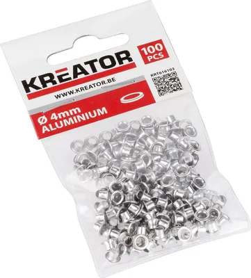 Produktbild von Eylets Ösen Ringösen Ösensortiment Silberfarben 100 Stück 4mm - Aluminium-Ösen ø 4 mm