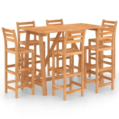 Produktbild von vidaXL 7-tlg. Gartenbar-Set Massivholz Akazie
