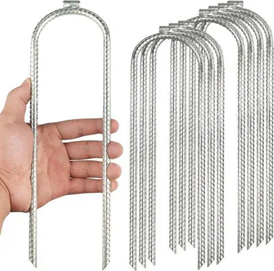 Produktbild von Famanu Bodenanker U-förmige Nägel 30 cm - stabile Verankerung für Trampoline und Campingzelte