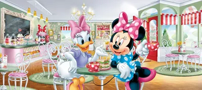 Produktbild von Disney Poster Minnie Maus & Daisy Duck Rosa, Lila und Grün - 600878 - 202 x 90 cm