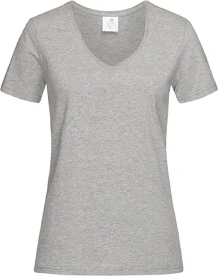 Produktbild von Stedman ST2700 | Classic V-Neck Damen T-Shirt - Farbe: Grey Heather - Größe: S