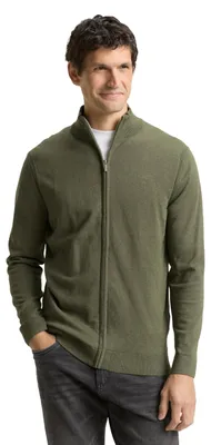Produktbild von Tom Tailor Herren 1047571 Strickjacke Aus Baumwolle, 39401 - Tea Leaf Melange, 3