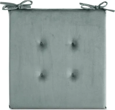 Produktbild von EUROFIRANY | Stuhlkissen - 40 x 40 cm - dunkelmintfarbenes Sitzkissen - mit Bindebändern