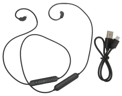 Zdjęcie produktu dla Kabel słuchawkowe Bluetooth, 2-pinowy, z możliwością ładowania, zamienny, ulepszony zestaw słuchawkowy, bezprzewodowy, z mikrofonem i regulacją głośności, przeznaczony do Massdrop