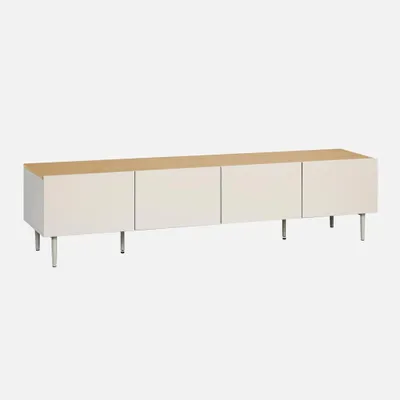 Produktbild von sweeek - TV-Möbel aus Metall und Holzdekor, 4 Türen, B 180 cm - Beige