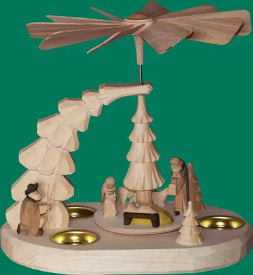 Produktbild von Tischpyramide Christi Geburt geschnitzt Höhe 23cm NEU