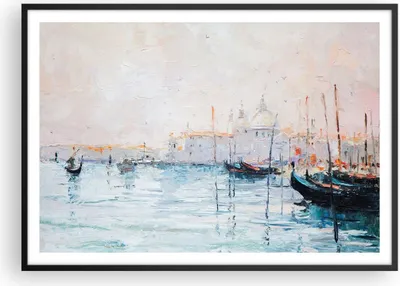 Produktbild von Gerahmtes Poster - Schwarzer Rahmen - Venedig Basilika - 100x70 cm - Wand Bild - Wanddeko - Wandbilder - Kunstposter - Wandposter - Bilderrahmen - Bilder - Kunstdruck - Wandbild - P2BAA100x70-3662