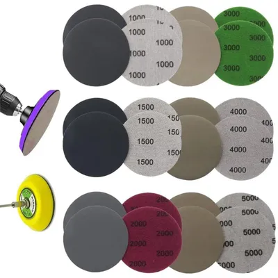 Obrázek produktu pro Brusný papír, 80 mm, s suchým zipem, kulaté brusné kotouče, zrnitost 1000/1500/2000/3000/4000/5000, brusný papír pro mokré i suché použití, brusný papír pro kov, atd