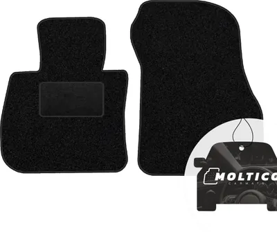 Immagine prodotto di moto-MOLTICO tappetini anteriori auto velours tappetini auto nero set 2 pezzi adatto per BMW Serie 2 F45 X1 F48 2014-2021