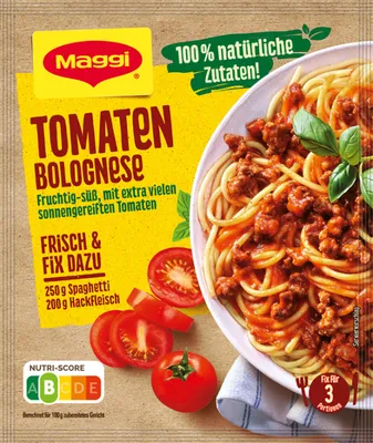 Produktbild von Maggi Fix für Tomaten Bolognese fruchtig tomatig mediterran 50g