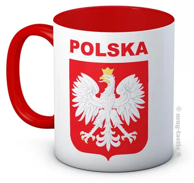 Keramik Kaffeetasse Polen Fußball 312 ml rot