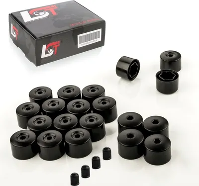 Produktbild von 20x Radschrauben Abdeckkappen 17 mm schwarz diebstahlhemmend für SEAT