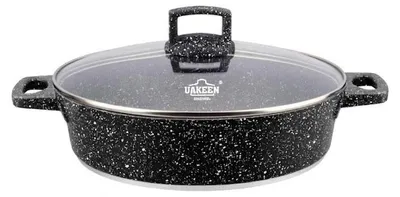 Produktbild von Bräter Casserole Kochtopf Niedrig-TOPF Antihaft Granitbeschichtung Ø 32 cm 5,5 L schwarz Induktion