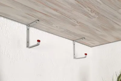 Zdjęcie produktu dla Alberts 800925 Hak sufitowy, kątowy, aluminiowy, głębokość haka 175 mm, wysokość całkowita 220 mm, zestaw 3 szt