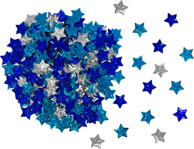 Produktbild von Oblique Unique Stern Konfetti mit Struktur Tisch Streu Deko für Weihnachten Geburtstag Silvester - blau silber türkis