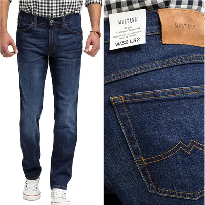 Immagine prodotto di MUSTANG, Jeanshosen da uomo, slim fit, TRAMPER TAPERED, W38 L30, Blau, Jeans, baggyjeans, buggy