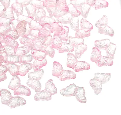 Schmetterlingsperlen 50 Stück, 8x15 mm, Kristall, rosa, DIY