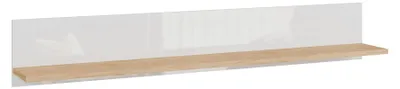 Produktbild von Furniture24 Hängeregal Duraoak Clfb02-Q356 Wandregal 160 Cm - Weiß Hochglanz / Wildeiche