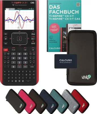 Produktbild von TI-Nspire CX II-T CAS inkl. Schutztasche Schwarz & Fachbuch (160 Seiten, 17x24cm) – Grafikrechner – Smart Set