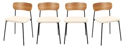 Immagine prodotto di Calicosy - Set di 4 sedie in tessuto bouclé écru L46 cm - LIVIO
