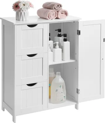 Produktbild von Szafka łazienkowa biała MODERN 60 cm 3 półki skandynawski MDF