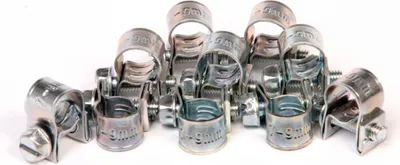 Produktbild von 10 x Mini Schlauchklemmen-Sortiment Rundziehende Schlauchschellen Satz 7-9 mm