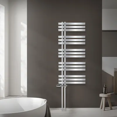 Obrázok produktu pre LuxeBath Design kúpeľňový radiátor, 500x1200 mm, chróm, pripojovací termostat cez podlahovú prípojku, bez vykurovacieho telesa