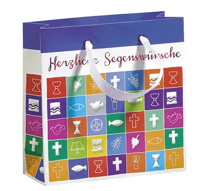 Produktbild von Geschenktragetasche Kommunion bunt, 10 St.