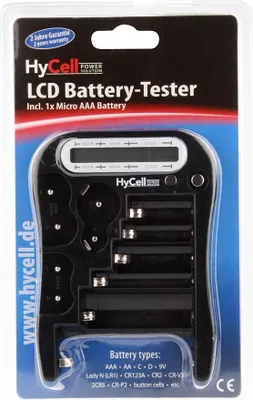 Immagine prodotto di Ansmann 1900-0037 Tester per batterie con display LCD, per celle rotonde e a bottone e blocchi da 9V (1900-0037)