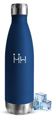 Produktbild von Edelstahl Trinkflasche 500ml, BPA-frei, auslaufsicher, doppelwandig, dunkelblau