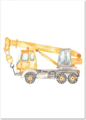 Produktbild von TPFLiving Kunstdruck LW-1084 (OHNE RAHMEN) Poster - Leinwand - Wandbild - Hochauflösender Giclée-Druck, langlebig und hochwertig - Bagger, Zementwagen, Dampfwalze, Lastwagen, Gabelstapler, Kran -  - Größe: 10x15cm
